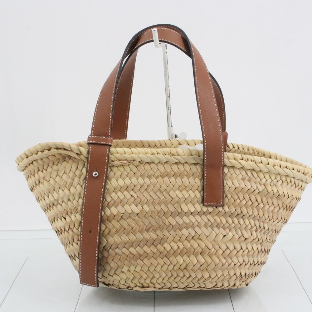 Sold!!!Loewe Small Basket bag in palm leaf and calfskin - Picture 2 of 10